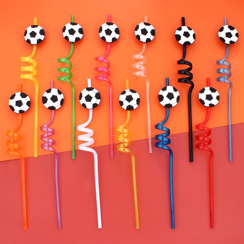 12pcs Football Themed Straws,  - огляд і ціна Reusable Straw