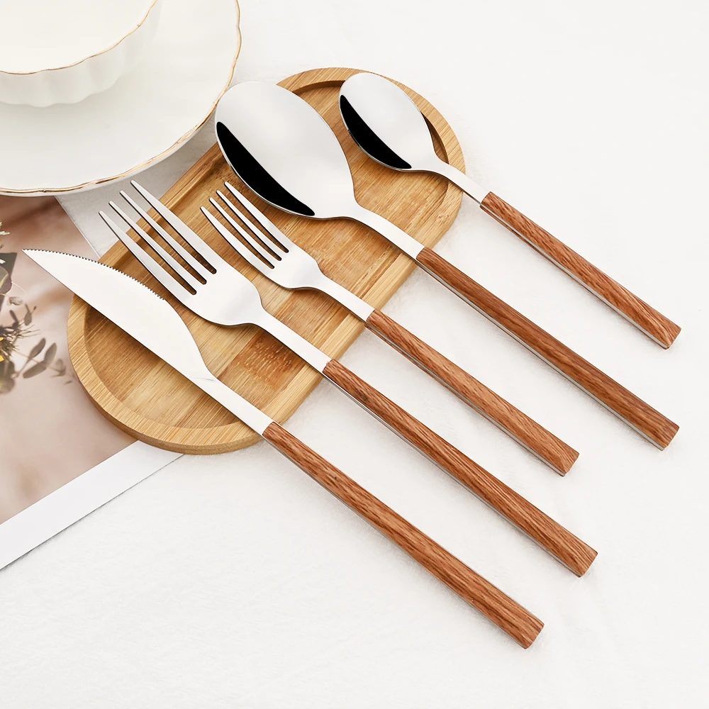 16/24/30Pcs Stainless Steel Im - огляд і ціна Bamboo Cutlery