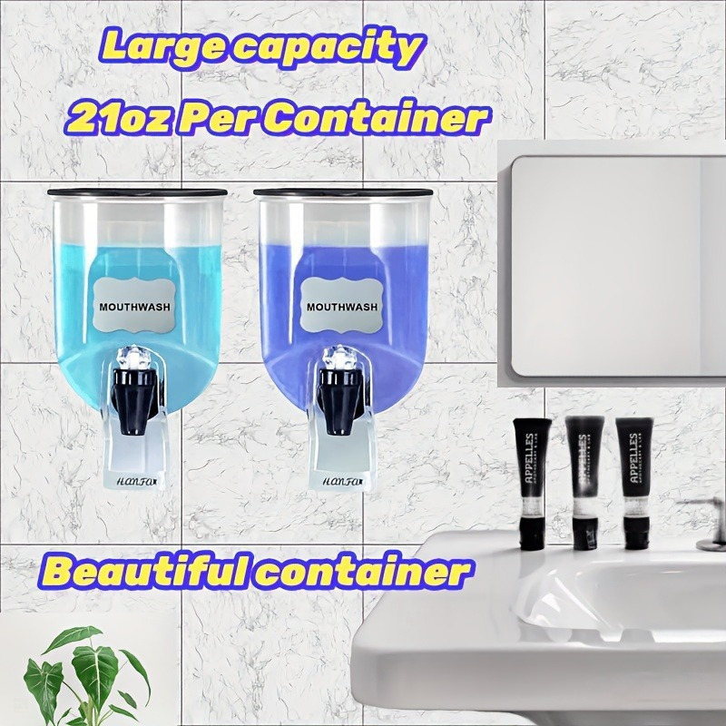 2PCS 600ml Mouthwash Dispenser - огляд і ціна Reusable Bottle