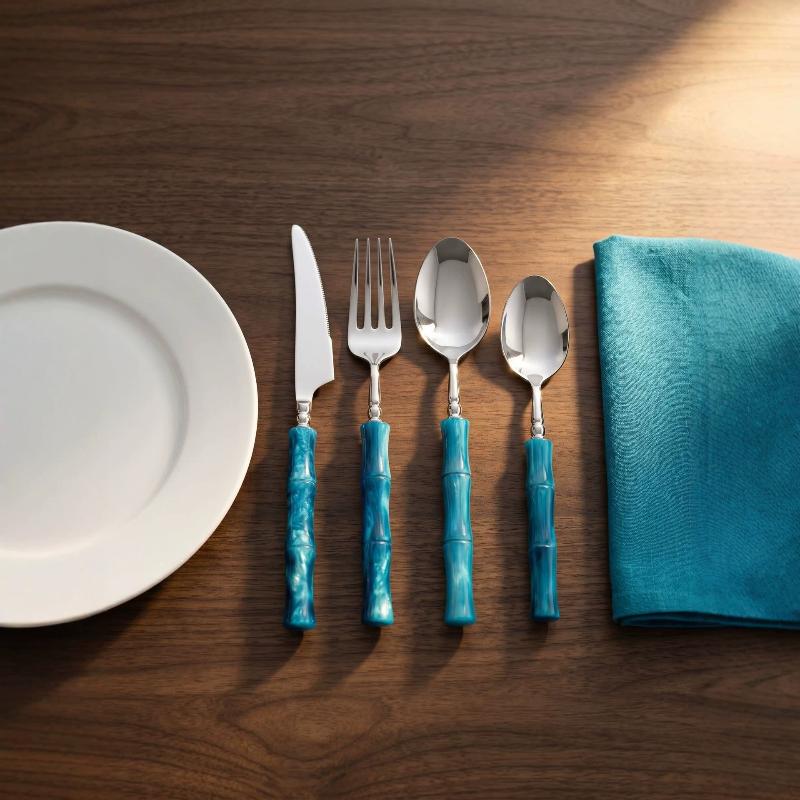 Bamboo Handle Acrylic 304 Stai - огляд і ціна Bamboo Cutlery